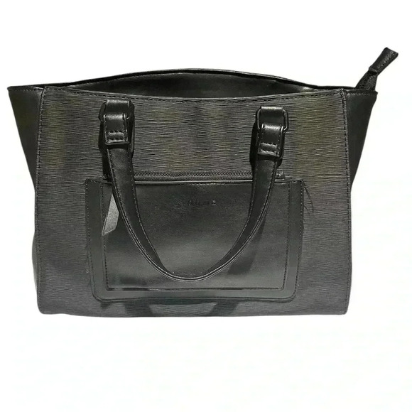 Loume structured tote bag crossbody zip closure easy clean black - Picture 2 of 12